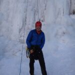 roped up for ice climbing