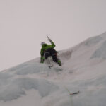 Todd sinking his tool as he prepares to top out and bring me up